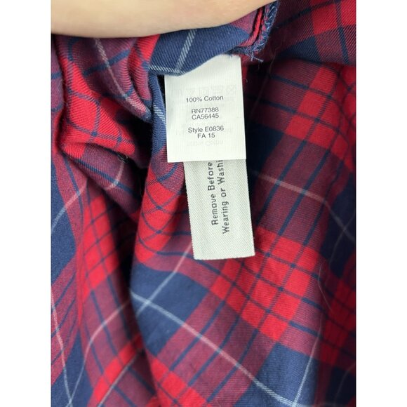 Madewell Red & Blue Oversized Boyshirt in Edina Plaid Cabincore Women's XS - Picture 9 of 9
